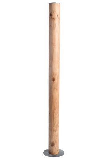 Lampadaire colonne | Placage bois chêne - acier inoxydable 2