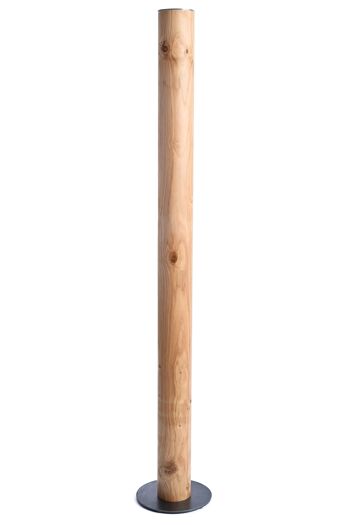 Lampadaire colonne | Placage bois chêne - acier inoxydable 3