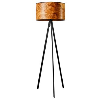 Lampadaire Atticus | Lampe en placage de bois loupe de frêne olive - loupe 2