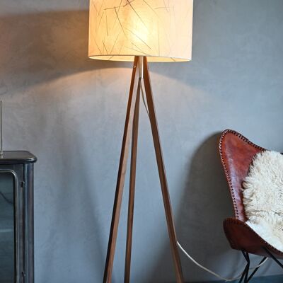 Lámpara de pie Ligno | Pantalla de hoja - base nogal - hojas