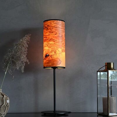 Lámpara de mesa Arboreus | Chapa de madera fresno olivo grano - grano - negro