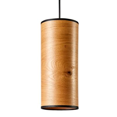 Nux pendant light | Wood veneer shade - oak - black