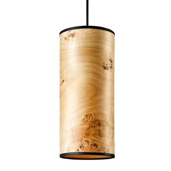 Suspension Nux | Abat-jour en placage de bois - grain de peuplier - noir 2