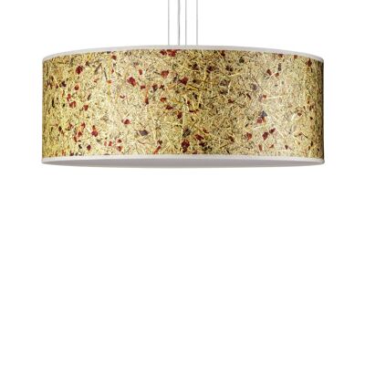 Discus pendant light | Umbrella made of hay with rose blossom 55cm -