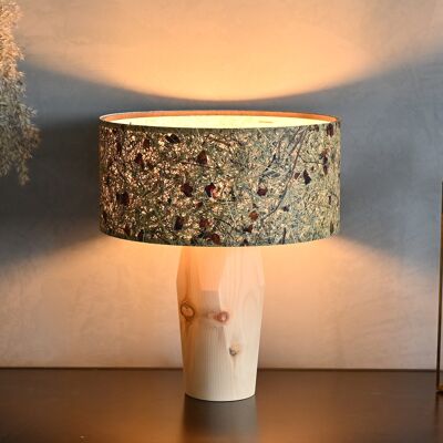 Pura bedside lamp | Shade made of rose blossom - foot made of stone pine - rose blossom
