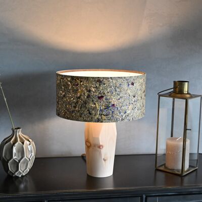 Pura bedside lamp | Umbrella made of alpine meadow - base made of stone pine - alpine meadow