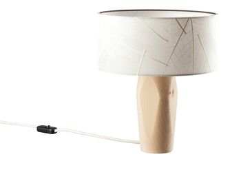 Lampe de chevet Pura | Abat-jour en feuilles - pied en pin parasol - feuilles 2