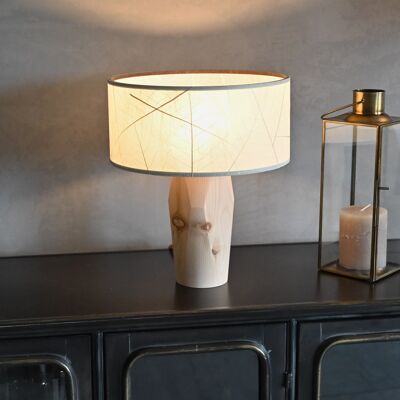 Lampe de chevet Pura | Abat-jour en feuilles - pied en pin parasol - feuilles