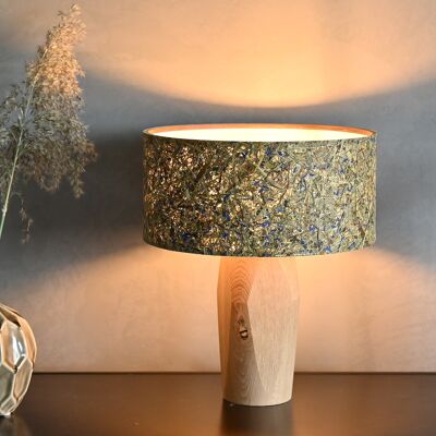 Pura bedside lamp | Cornflower shade - Oak base - Cornflower