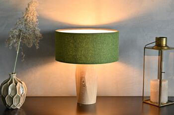 Lampe de chevet Pura | Abat-jour feutre vert - Base chêne - Feutre vert 3