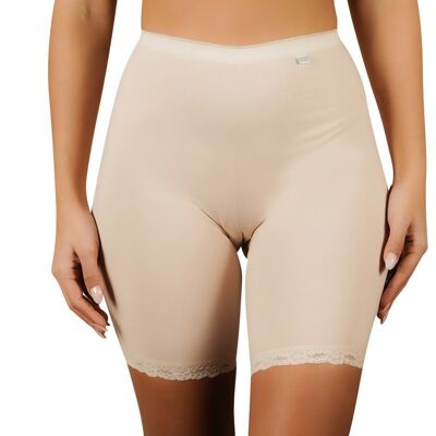 Long Women's Underskirt in Stretch Cotton E-547 - Nude