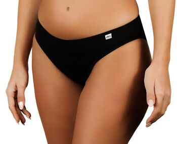 Mini Slip Femme Taille Basse en Coton Stretch E-527 - Noir 2