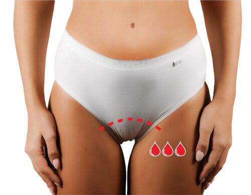 Mutanda Mestruale Donna in Cotone Elasticizzato E-577 - Bianco
