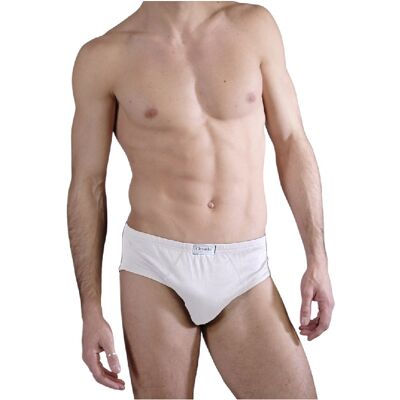 Klassische Herren-Slips aus Baumwolle mit hoher Taille E-3806 - Weiß