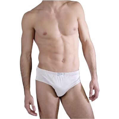 Slip en coton taille haute classique pour hommes E-3806 - Blanc grand