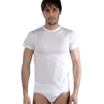 Men's short-sleeved Cotton T-shirt E-3802 - 3 (44-S)