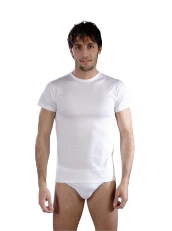 T-shirt en coton à manches courtes pour homme E-3802 - 4 (46-M) 1