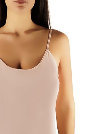 Haut en coton à épaules étroites pour femmes E-3010 - Nude 3