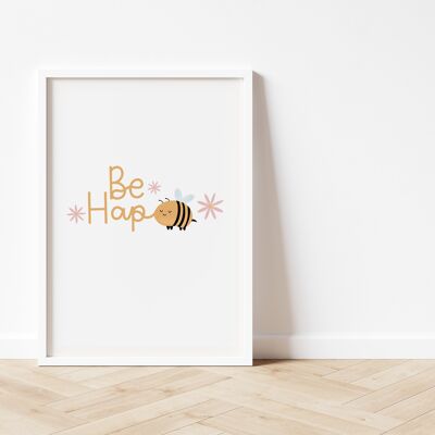 Be Happy/Hapbee Wall Art , A6