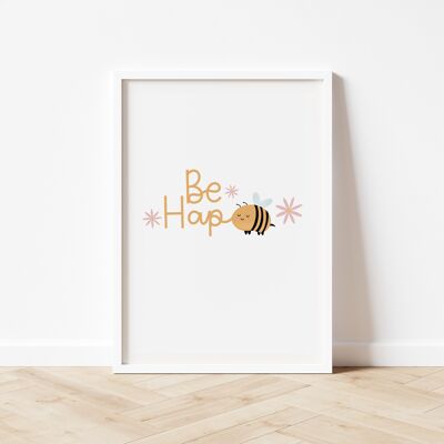 Be Happy/Hapbee Wall Art , A5