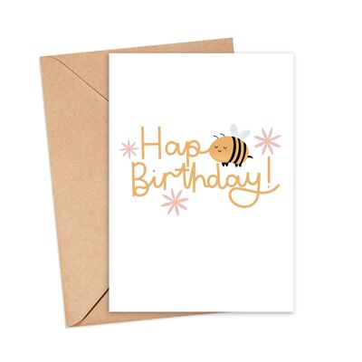 Hapbee Birthday Greeting Card , A5
