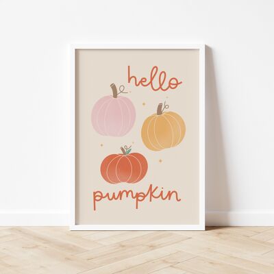 Hello Pumpkin Wall Art , A5