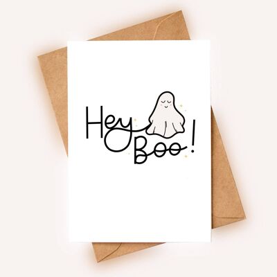 Hey Boo! A6 Greeting Card / Halloween / Funny ,
