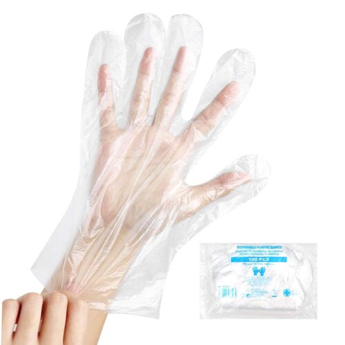 1 pack 100 guantes desechables transparentes