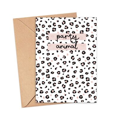Party Animal Leopard Greeting Card , A5