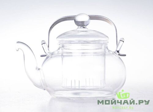 Teapot with metal handle, glass, 500 ml.