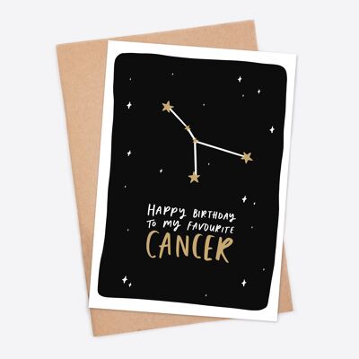 Happy Birthday To My Favourite Cancer Birthday Zodiac Card