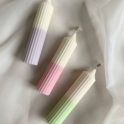 Organic Unscented Soy Pastel Dipped Pencil Candle | Vegan