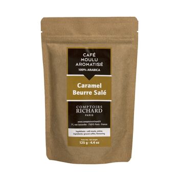 Café aromatisé Caramel Beurre Salé, Sachet 125g, 1