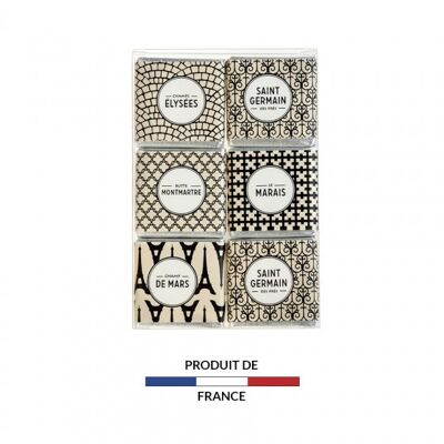 Schokoladenquadrate Karton 6 Stück Ville de Paris, 24 g