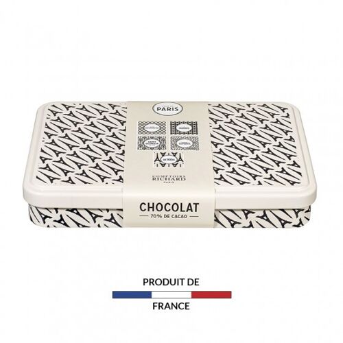 Boîte métal carrés de chocolat, 240 g