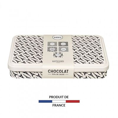 Boîte métal carrés de chocolat, 240 g