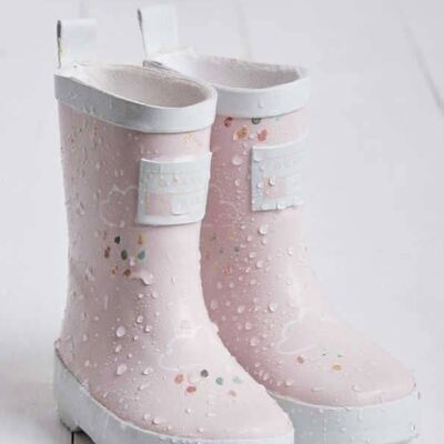 Farboffene Gummistiefel für Kleinkinder in Babyrosa