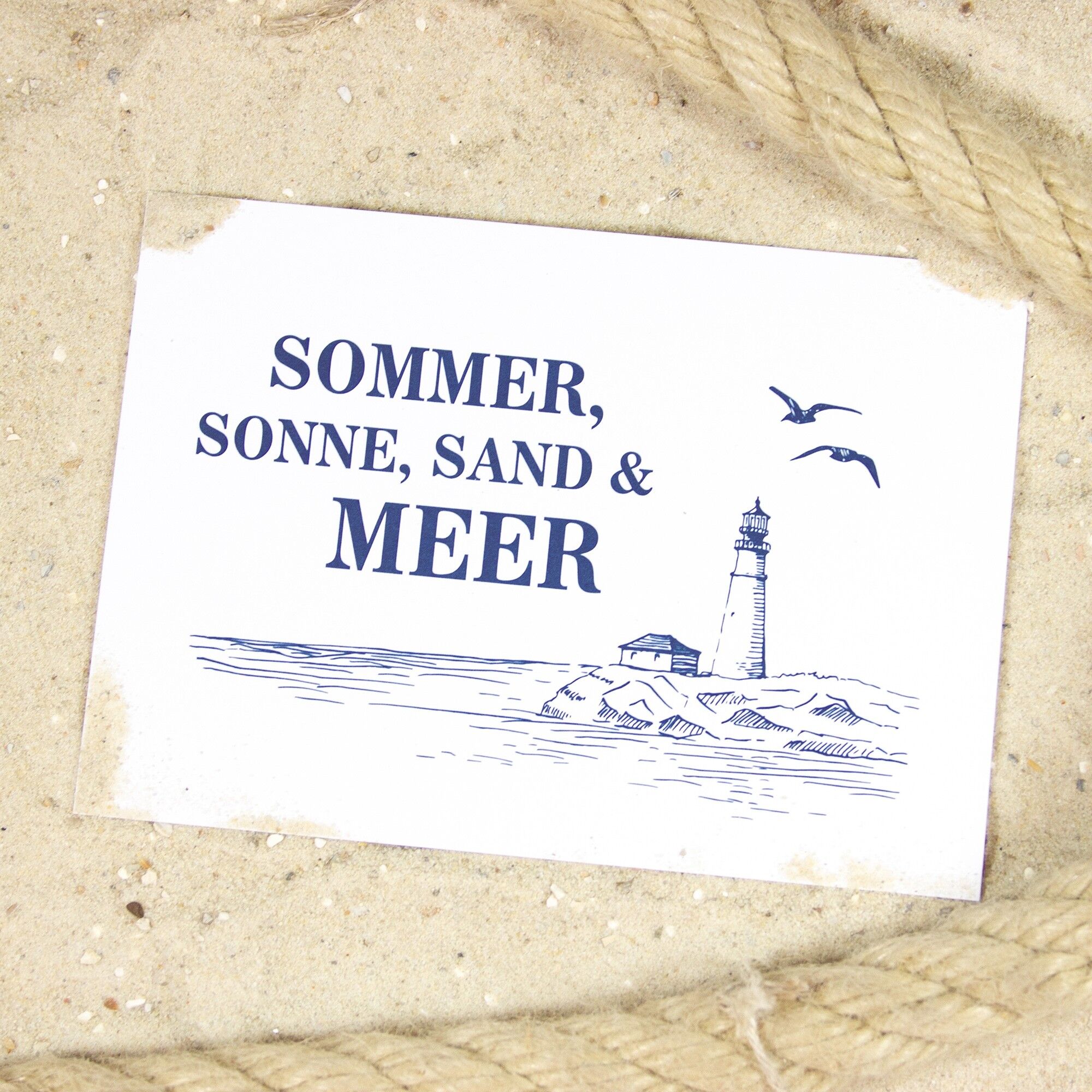 Maritime Postkarte Sommer & Meer aus Recyclingpapier