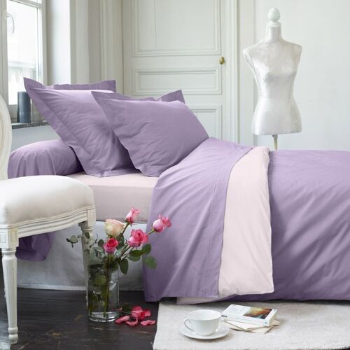 PARURE DE COUETTE 3 PCS 240X260CM 100% COTON 78FILS/CM2 LILAS VIOLINE