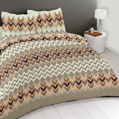 SET PIUMINO 3PZ 240X220CM 100% COTONE ZIGZAG