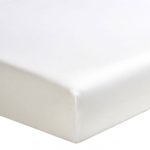 DRAP HOUSSE 140X190CM 100% SATIN DE COTON 70 FILS - BLANC