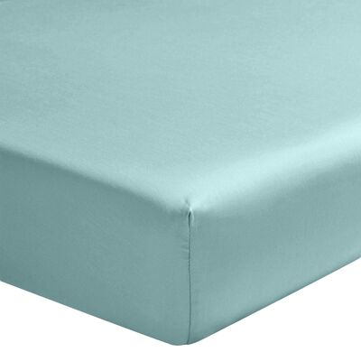 FITTED SHEET 160X200CM 100% COTTON SATIN 70 THREAD COUNT - CELADON