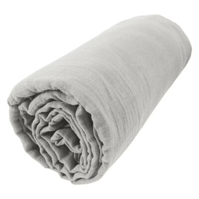 DRAP HOUSSE 140X190CM 100% COTON LAVÉ 57 FILS/CM2- GLACIER