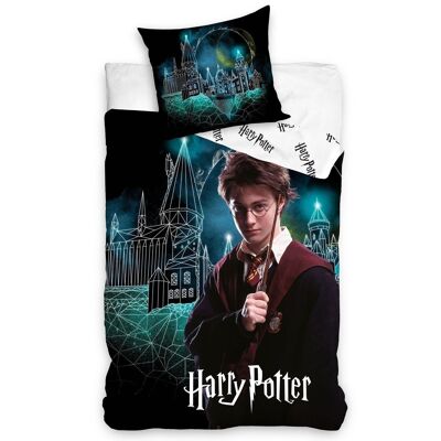 BETTBEZUG-SET 2 STÜCKE 140X200CM 100% BAUMWOLLE 57 FäDEN HARRY POTTER HOGWARTS