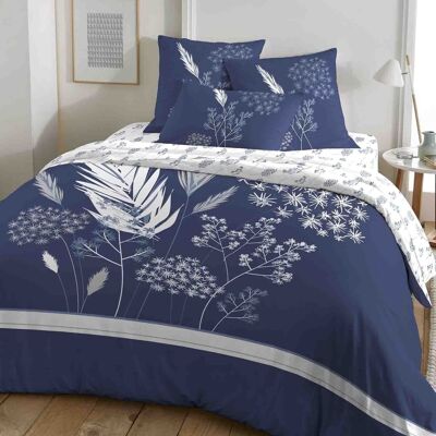 3PCS DUVET COVER SET 240X220CM 100% COTTON 51 THREAD RIVER BLUE