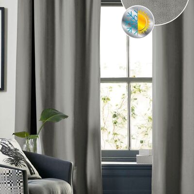 DOUBLE FLEECE BLACKOUT CURTAIN 140X280CM Light gray