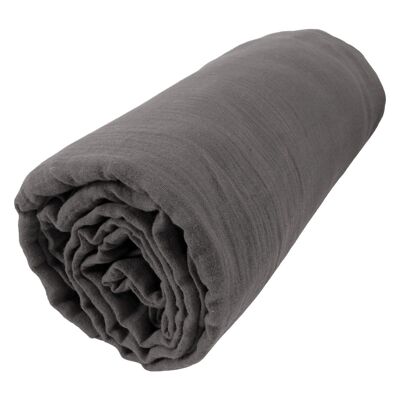 FITTED SHEET 90X190CM 100% COTTON GAUZE GRANITE