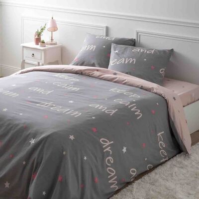 SET BETTBEZÜGE 3 STÜCKE 240X220CM 100% BAUMWOLLE 51 FÄDEN CAMA ROSA