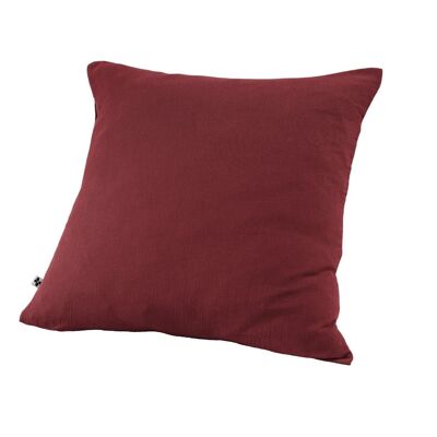 TAIE D'OREILLER 60X60CM 100% GAZE DE COTON -LIE DE VIN