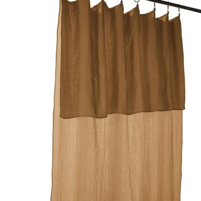 TENDA REGOLABILE 140X300CM GARZA DI COTONE 100% + 8 ANELLI CLIP-CAMEL